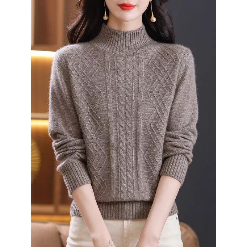 Damen Strickpullover mit Rippenstruktur und hochgeschlossenem Kragen Mirla-Eva Jonsson