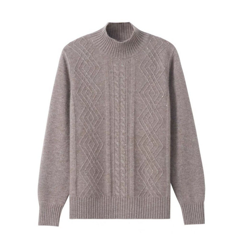Damen Strickpullover mit Rippenstruktur und hochgeschlossenem Kragen Mirla-Eva Jonsson