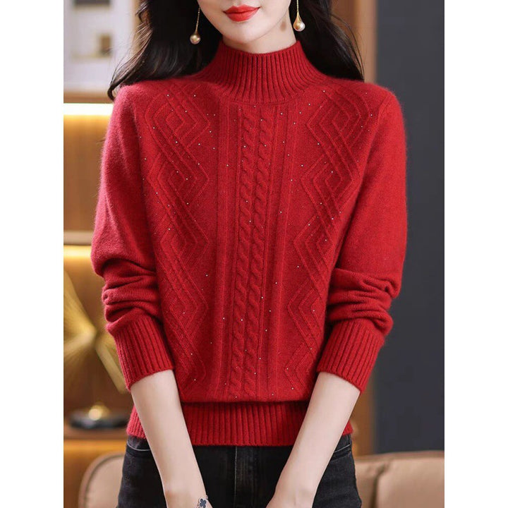 Damen Strickpullover mit Rippenstruktur und hochgeschlossenem Kragen Mirla-Eva Jonsson