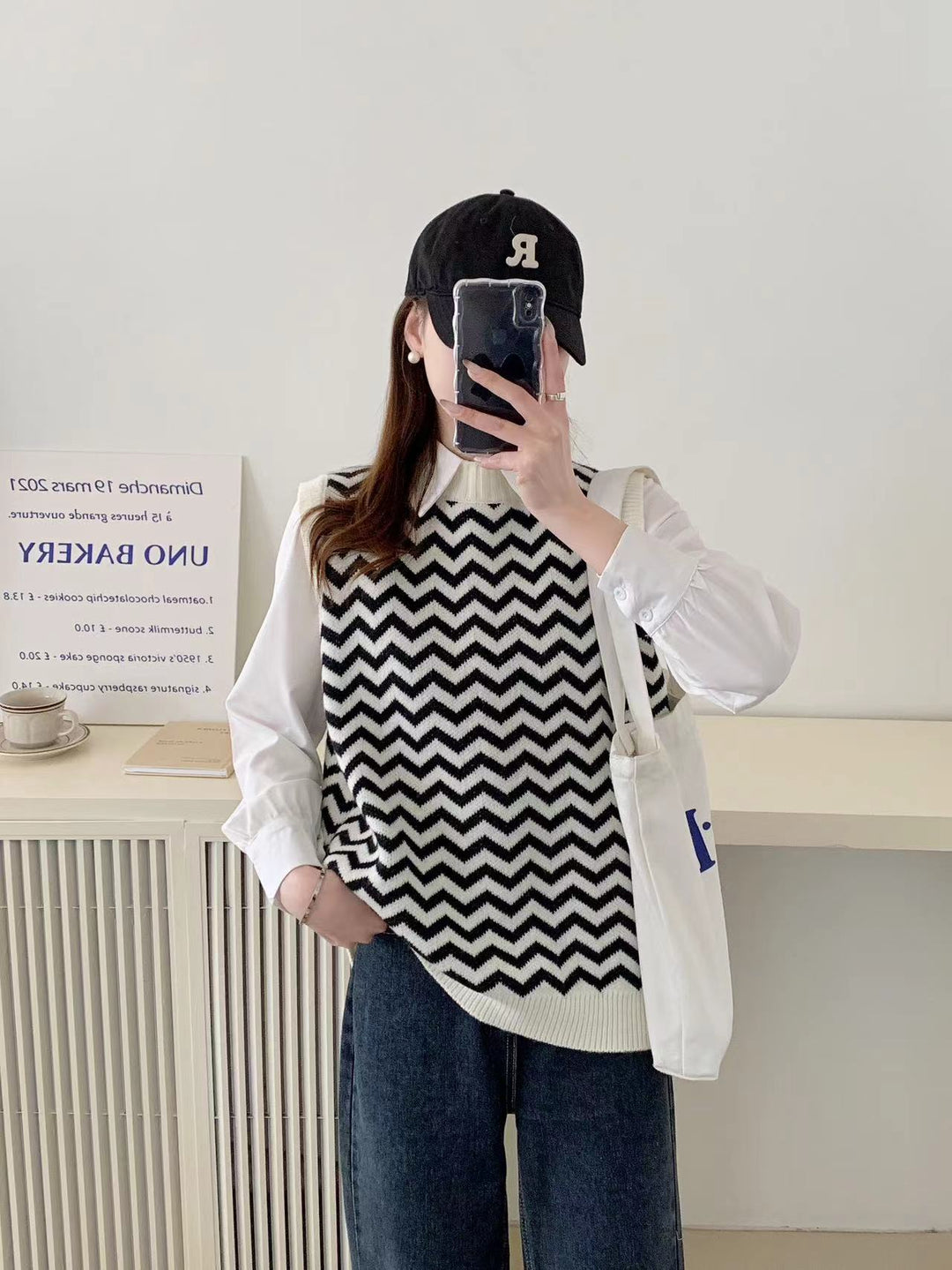 Damen Strickpullover mit Zickzackmuster und elegantem Kragen Mirla-Eva Jonsson
