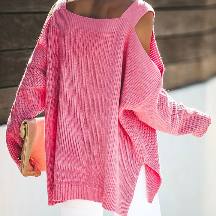 Damen Strickpullover mit asymmetrischem Ausschnitt und lässigem Cut-Out-Design Eva Jonsson-Eva Jonsson