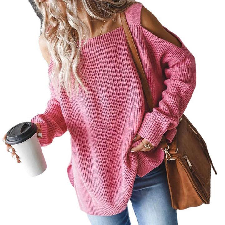 Damen Strickpullover mit asymmetrischem Ausschnitt und lässigem Cut-Out-Design Eva Jonsson-Eva Jonsson