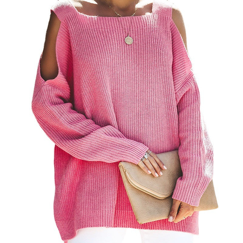 Damen Strickpullover mit asymmetrischem Ausschnitt und lässigem Cut-Out-Design Eva Jonsson-Eva Jonsson