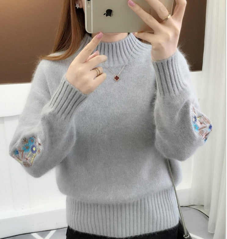 Damen Strickpullover mit eleganten Stickereien Eva Jonsson-Eva Jonsson