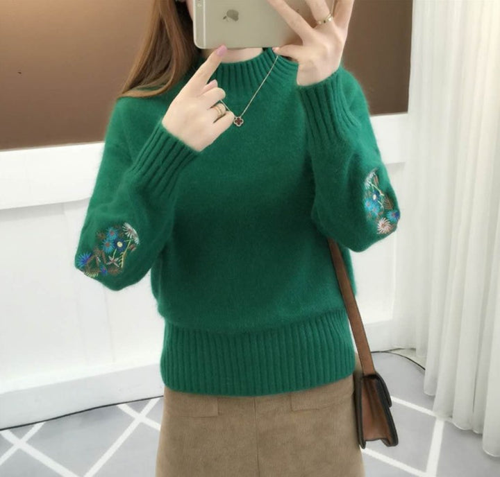 Damen Strickpullover mit eleganten Stickereien Eva Jonsson-Eva Jonsson