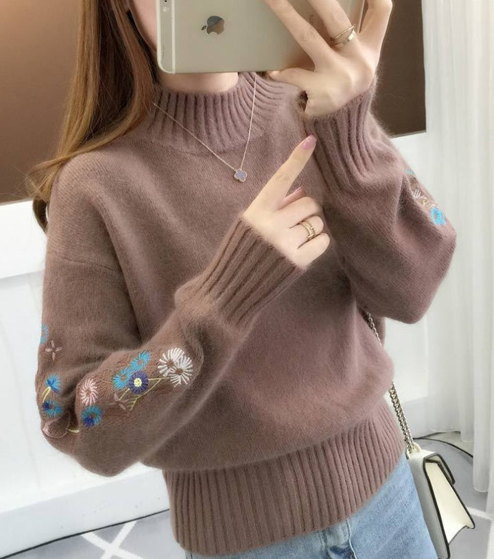 Damen Strickpullover mit eleganten Stickereien Eva Jonsson-Eva Jonsson