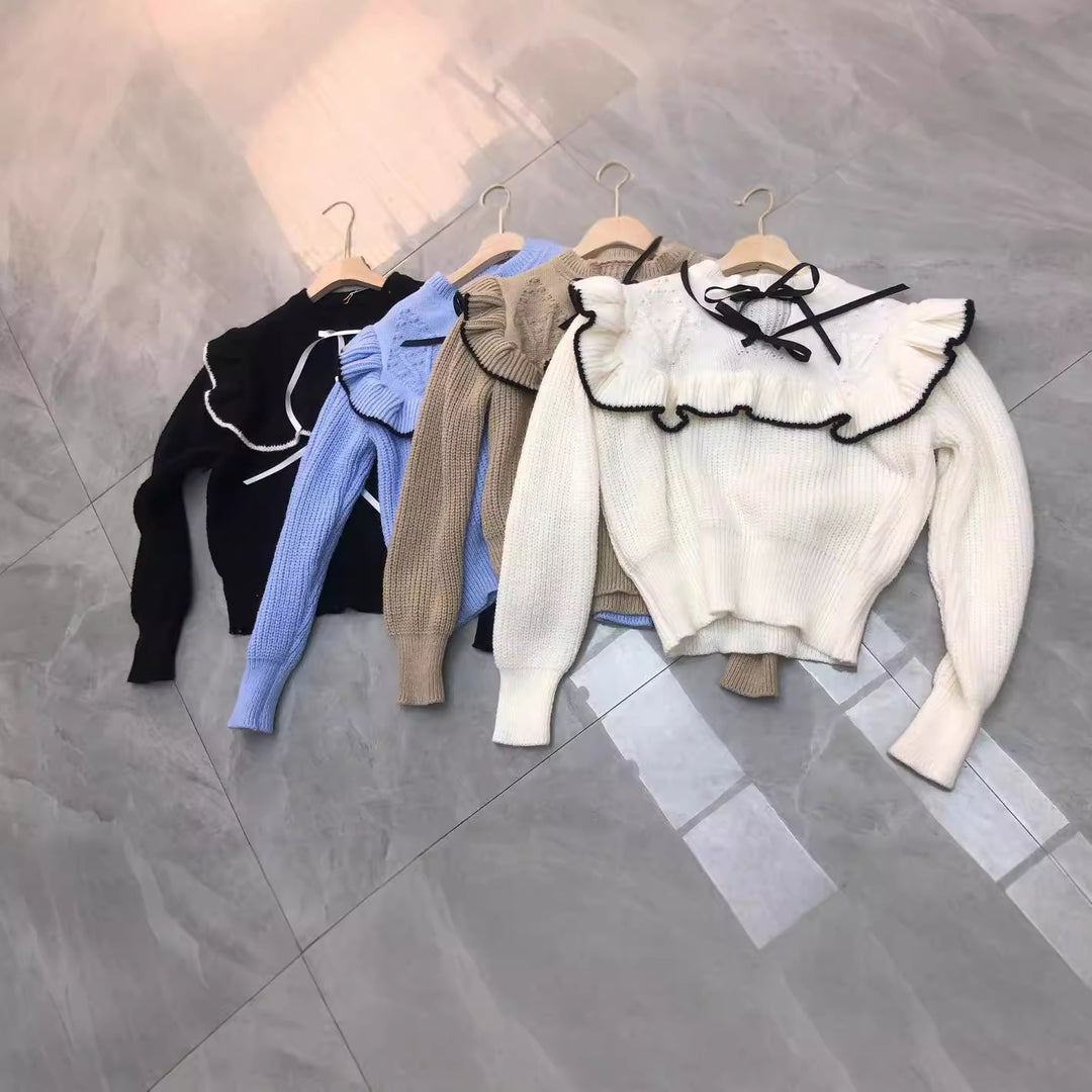 Damen Strickpullover mit eleganter Rüsche und Kapuze Mirla-Eva Jonsson