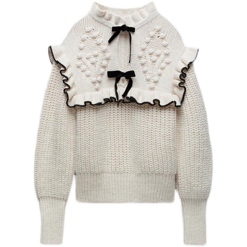 Damen Strickpullover mit eleganter Rüsche und Kapuze Mirla-Eva Jonsson