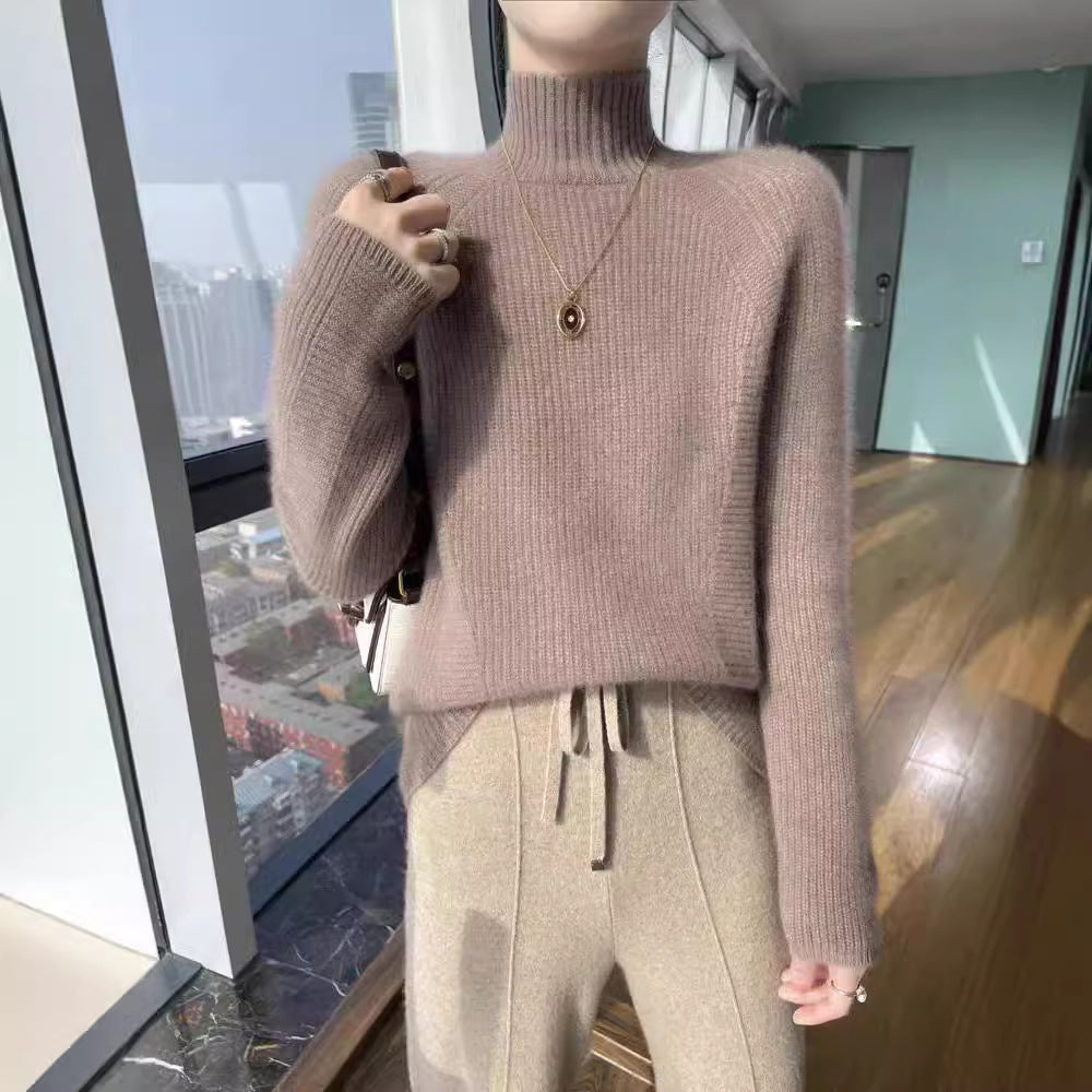 Damen Strickpullover mit hohem Kragen und feiner Rippstruktur Mirla-Eva Jonsson