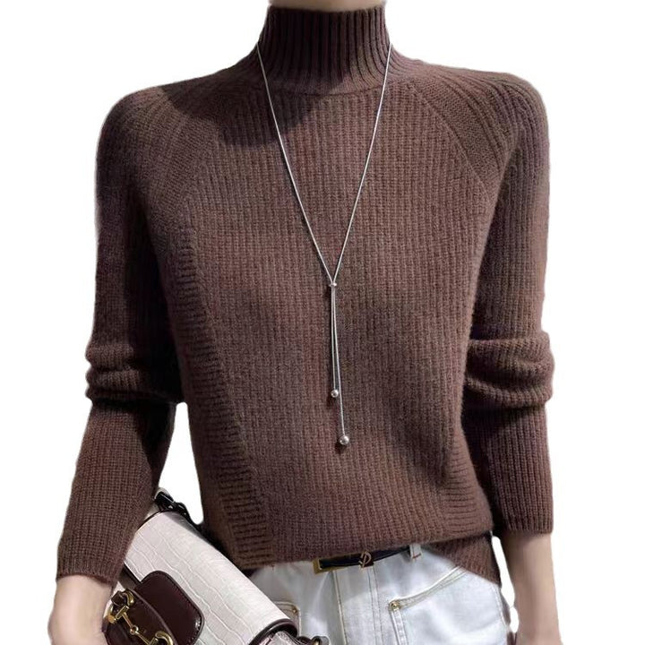 Damen Strickpullover mit hohem Kragen und feiner Rippstruktur Mirla-Eva Jonsson