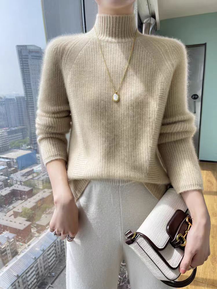 Damen Strickpullover mit hohem Kragen und feiner Rippstruktur Mirla-Eva Jonsson