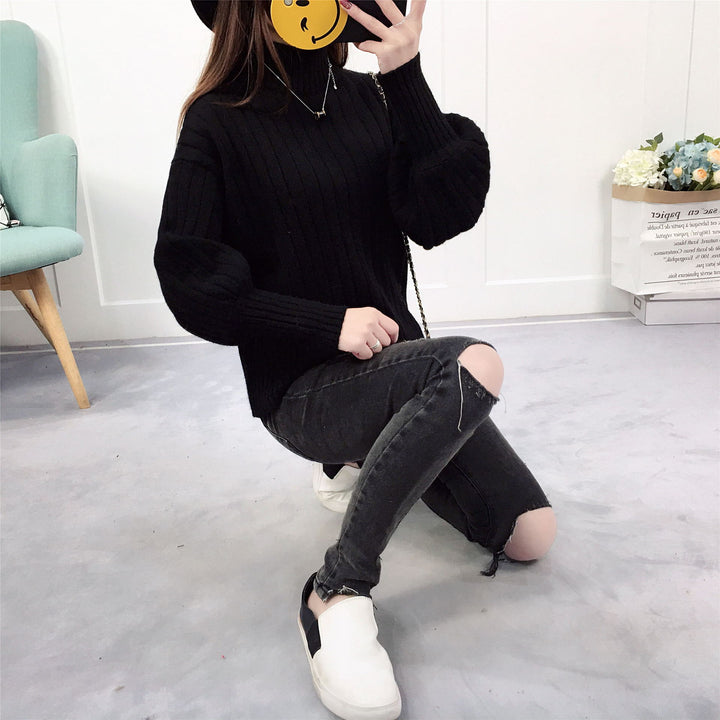 Damen Strickpullover mit hohem Kragen und lässigem Schnitt Mirla-Eva Jonsson