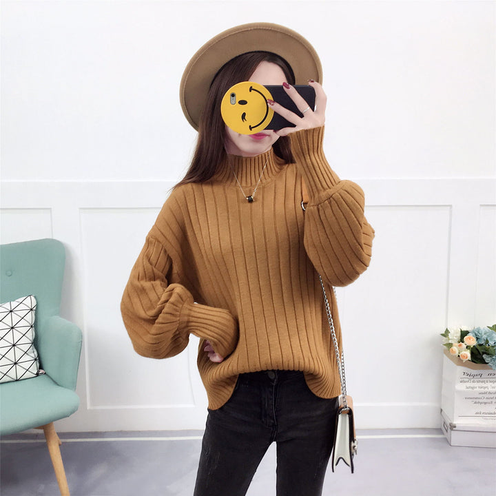 Damen Strickpullover mit hohem Kragen und lässigem Schnitt Mirla-Eva Jonsson