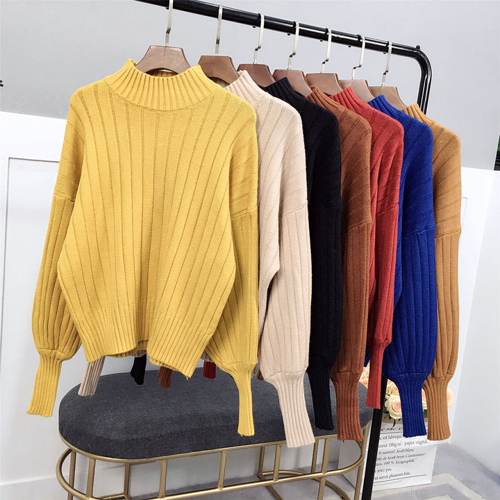 Damen Strickpullover mit hohem Kragen und lässigem Schnitt Mirla-Eva Jonsson