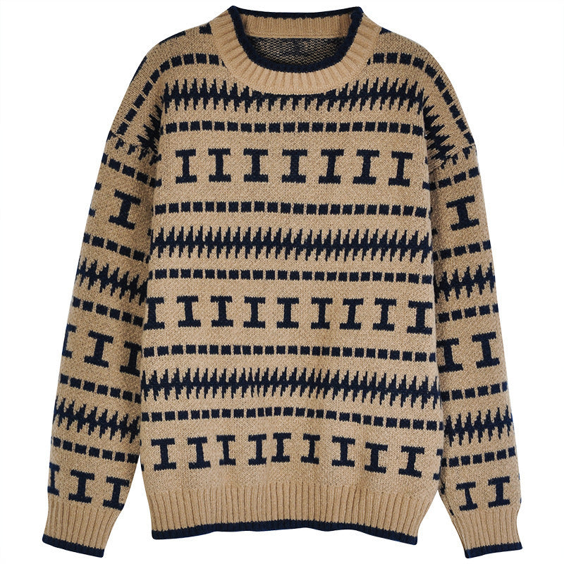Damen Strickpullover mit modernem geometrischem Muster Mirla-Eva Jonsson