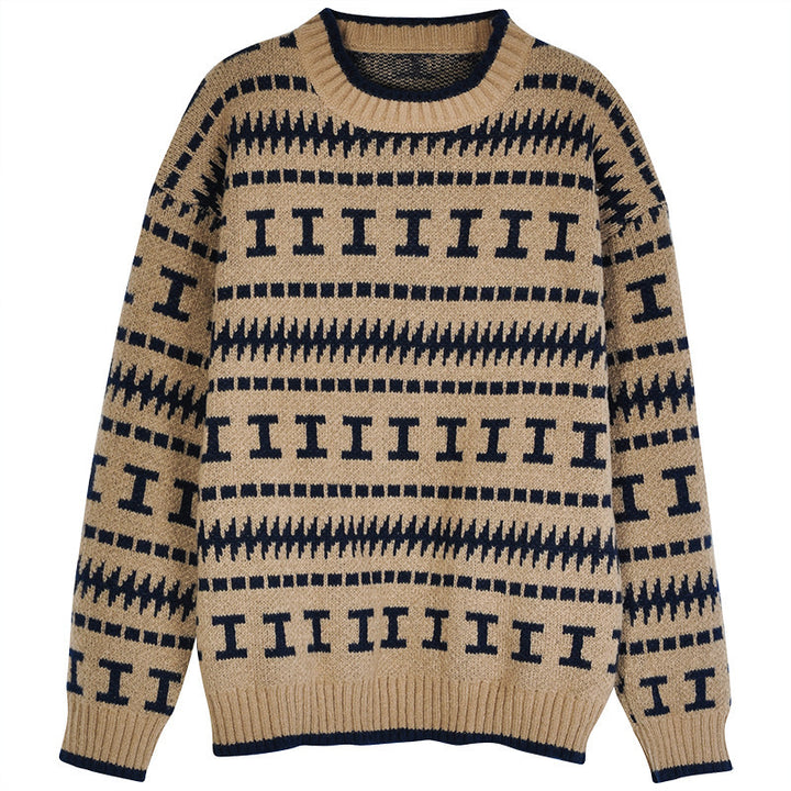Damen Strickpullover mit modernem geometrischem Muster Mirla-Eva Jonsson