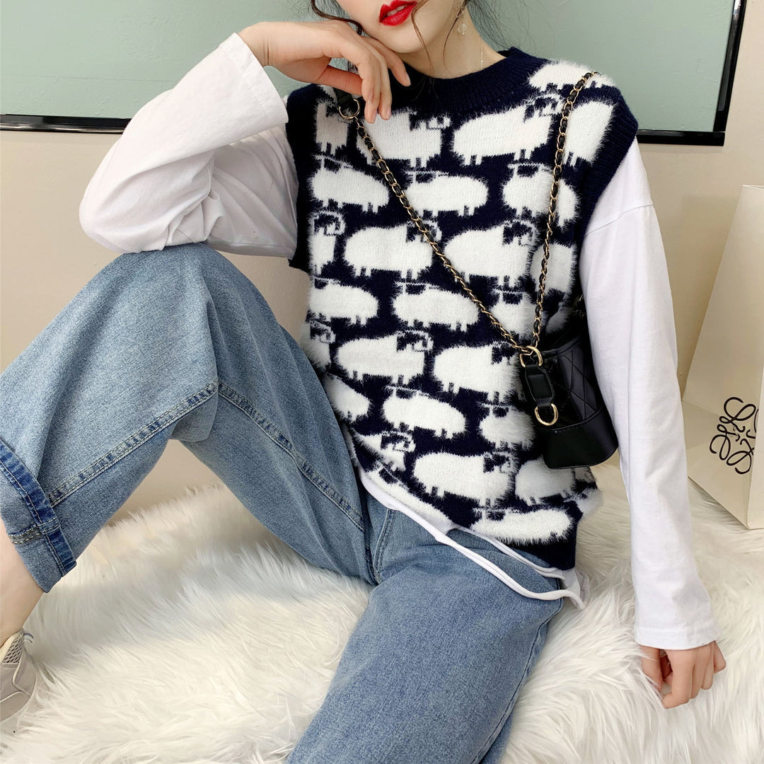Damen Strickpullover mit verspieltem Tiermotiv und lässigem Schnitt Mirla-Eva Jonsson