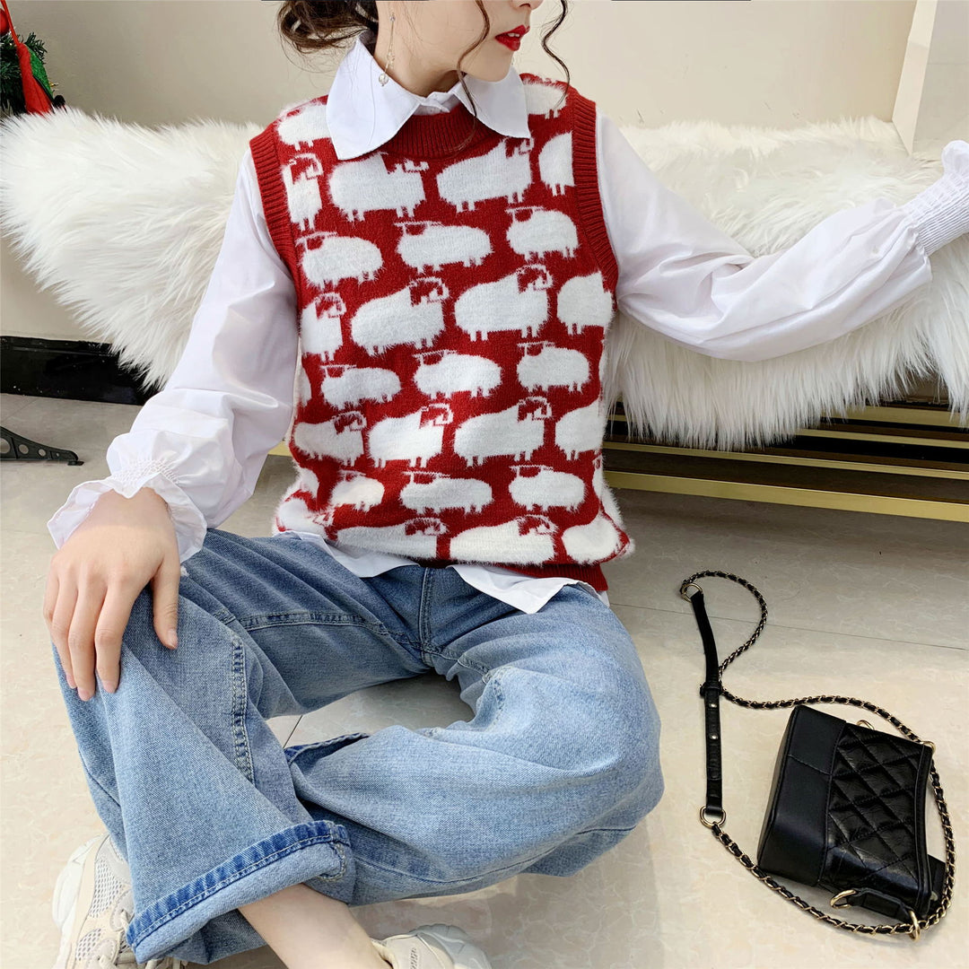 Damen Strickpullover mit verspieltem Tiermotiv und lässigem Schnitt Mirla-Eva Jonsson