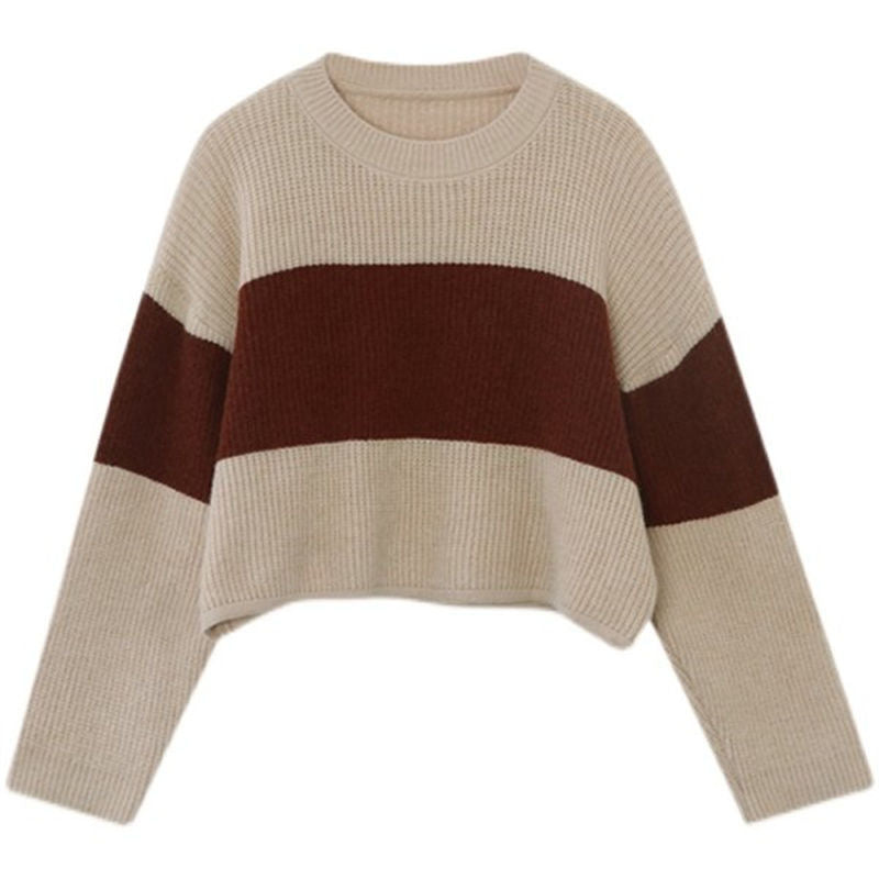 Damen Strickpullover mit weit geschnittenen Ärmeln und kontrastierendem Design Mirla-Eva Jonsson