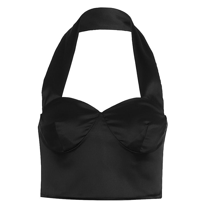 Damen Stylisches Cropped Top mit Halterhals und Bügeln Mirla-Eva Jonsson