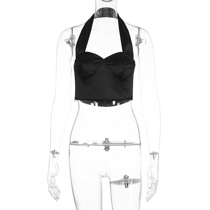 Damen Stylisches Cropped Top mit Halterhals und Bügeln Mirla-Eva Jonsson