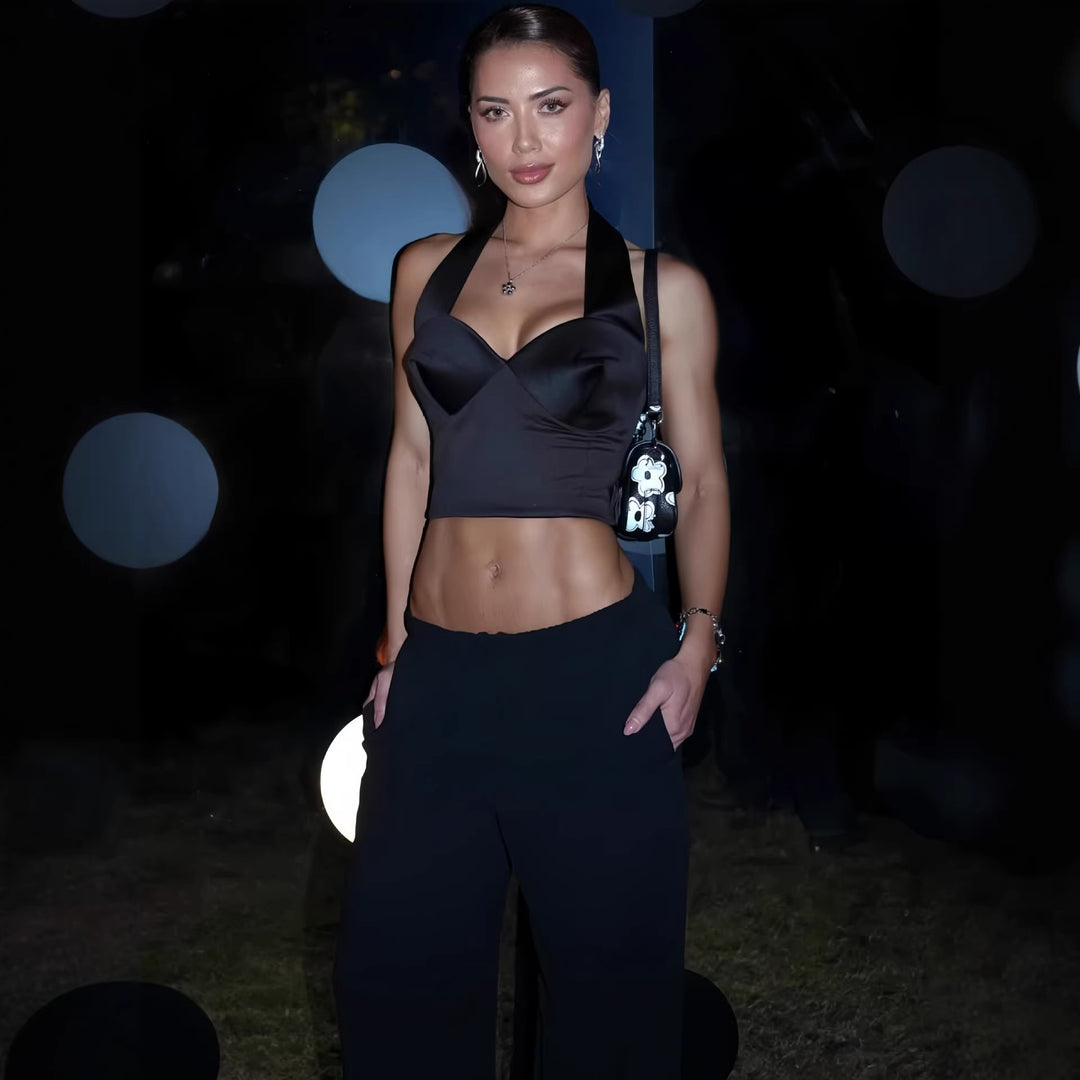 Damen Stylisches Cropped Top mit Halterhals und Bügeln Mirla-Eva Jonsson
