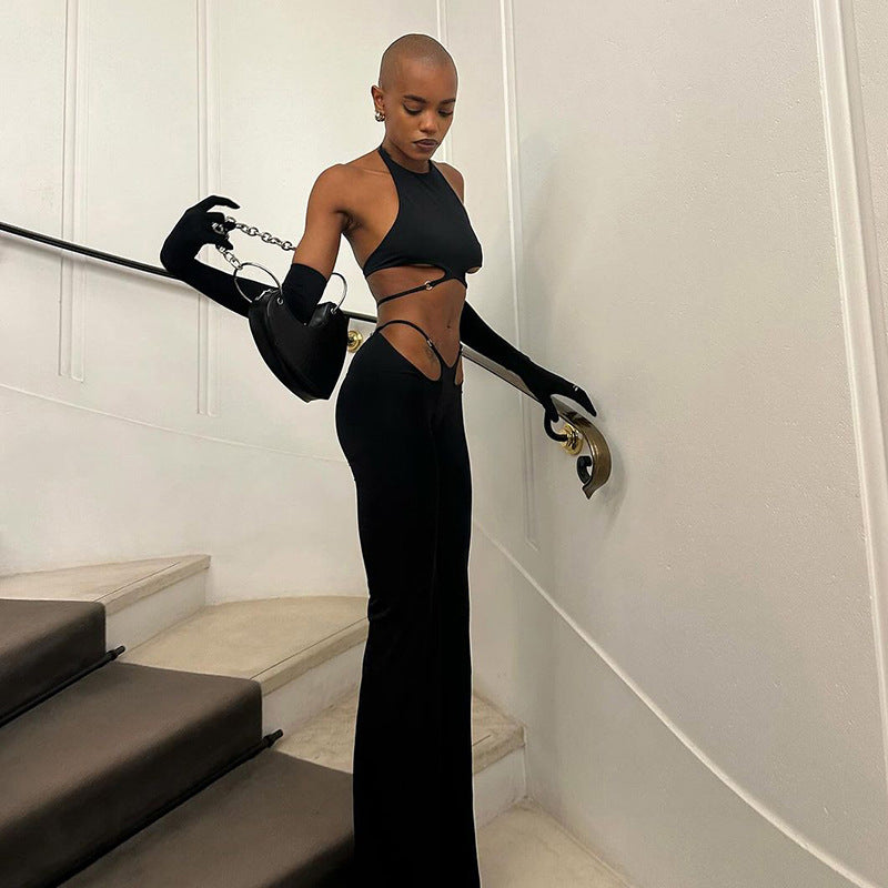 Damen Stylish High-Waist Jumpsuit mit Cut-Out-Details und weitem Bein Mirla-Eva Jonsson