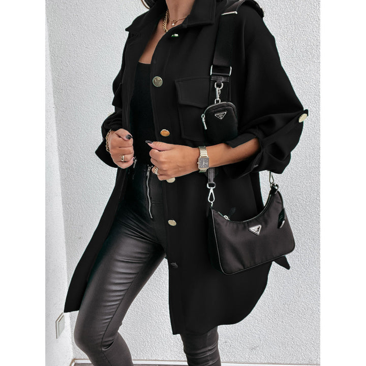 Damen Stylish Overshirt med praktiska fickor och tryckknappad fram Mirla-Eva Jonsson