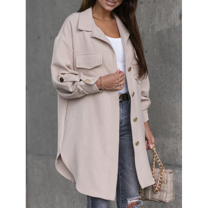 Damen Stylish Overshirt med praktiska fickor och tryckknappad fram Mirla-Eva Jonsson