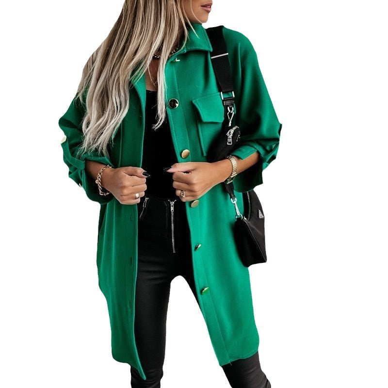 Damen Stylish Overshirt med praktiska fickor och tryckknappad fram Mirla-Eva Jonsson