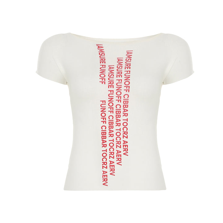 Damen T-Shirt med grafisk text och avslappnad passform Mirla-Eva Jonsson