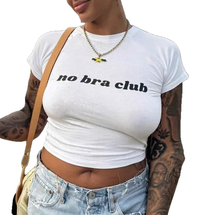Damen T-shirt med fräck text och figurnära snitt Mirla-Eva Jonsson