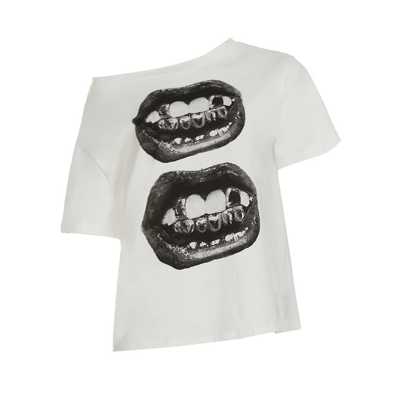Damen T-shirt med glittrande korsdesign och avslappnad passform Mirla-Eva Jonsson