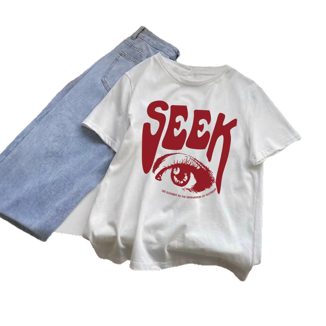 Damen T-shirt med iögonfallande grafisk tryck Mirla-Eva Jonsson