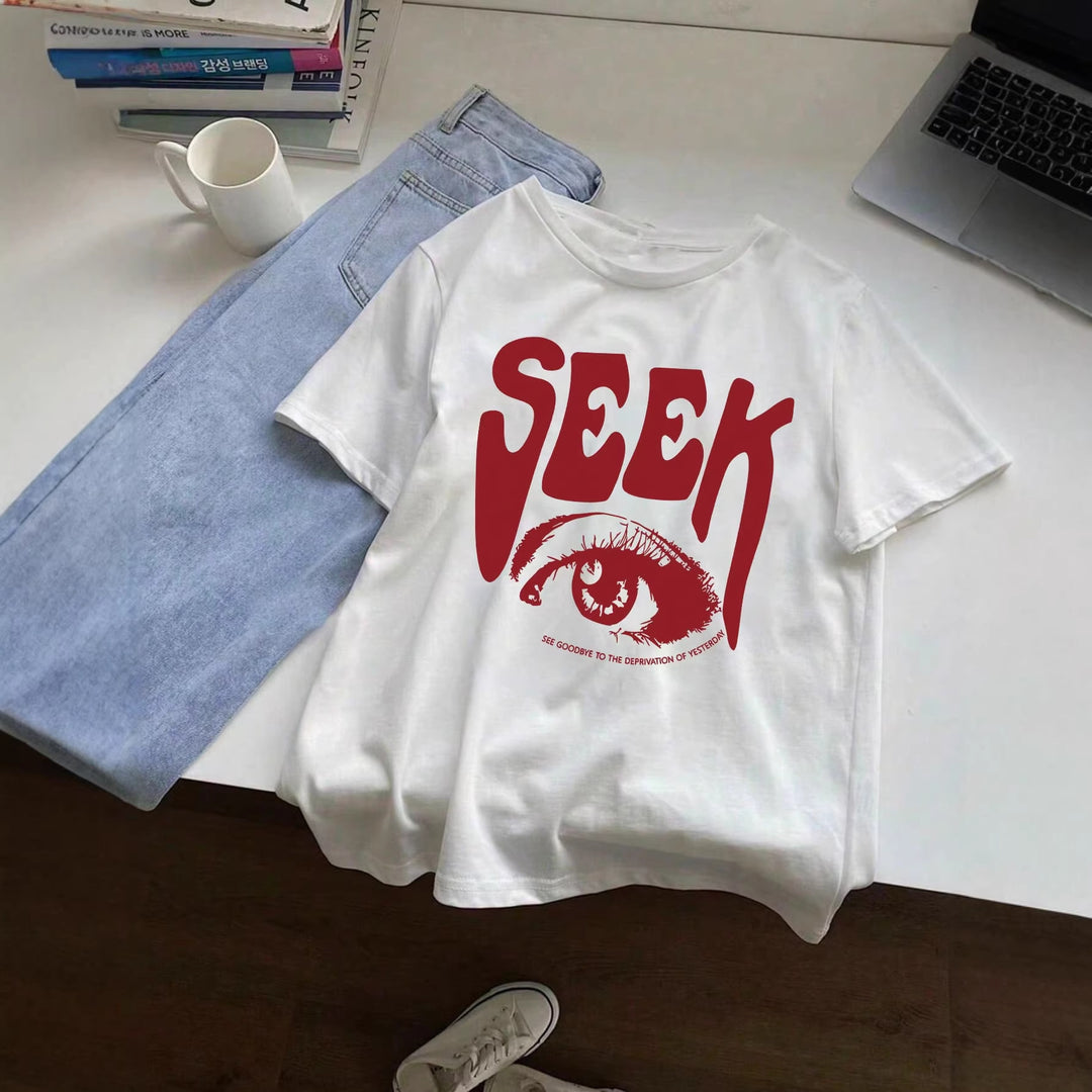 Damen T-shirt med iögonfallande grafisk tryck Mirla-Eva Jonsson