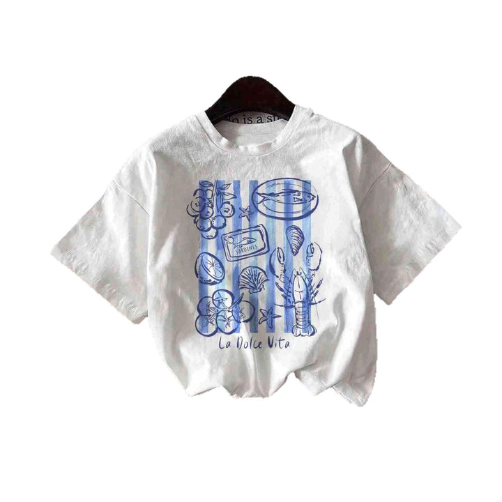 Damen T-shirt med kreativ kustdesign och avslappnad passform Mirla-Eva Jonsson