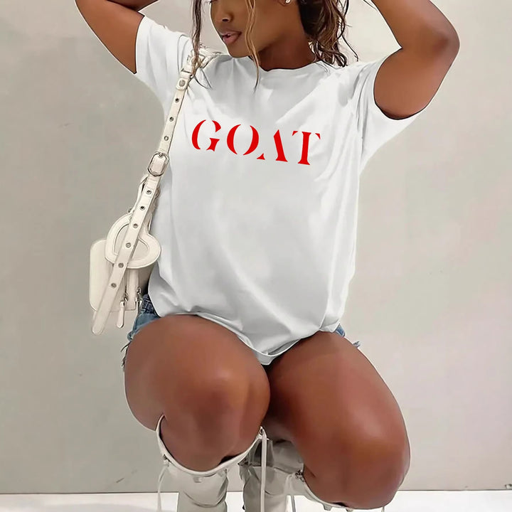 Damen T-shirt med kreativt statementstryck Mirla-Eva Jonsson