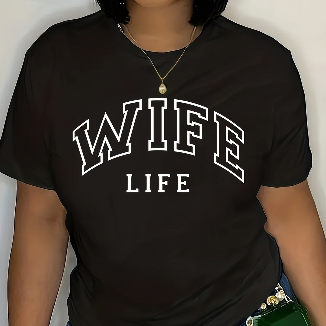 Damen T-shirt med trendig text Mirla-Eva Jonsson