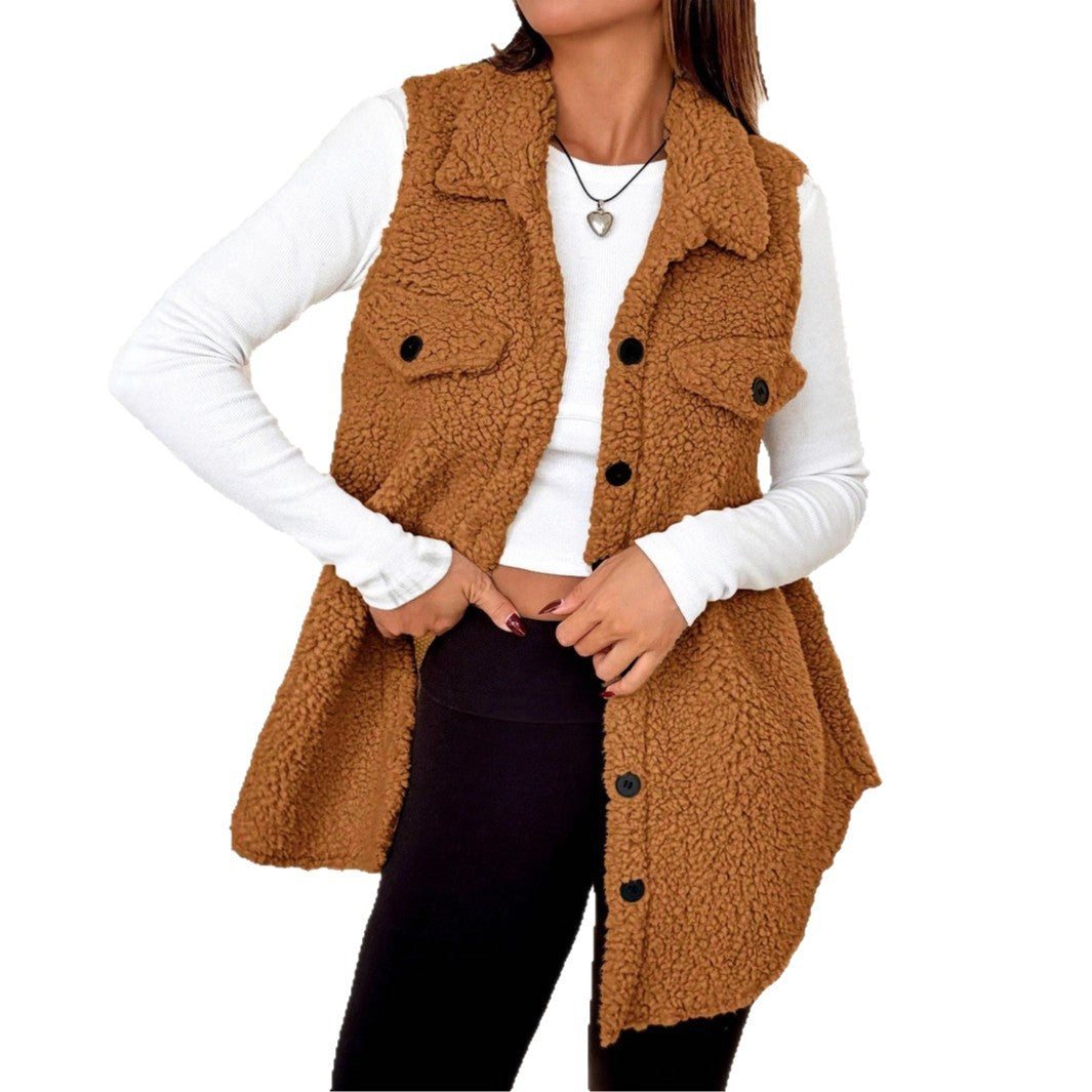Damen Teddy-väst med fickor Mirla-Eva Jonsson