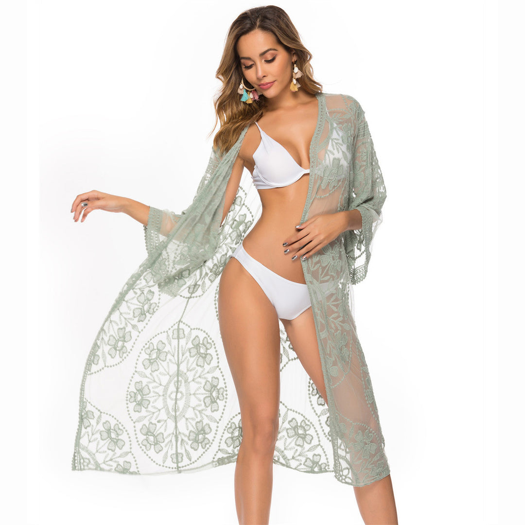 Damen Transparent Crochet Beach Tunic Mirla-Eva Jonsson