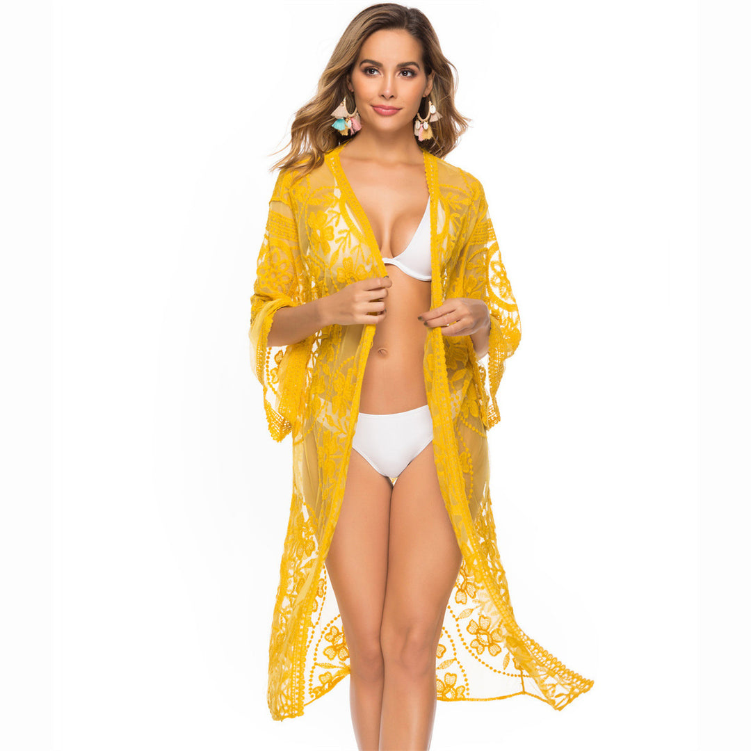 Damen Transparent Crochet Beach Tunic Mirla-Eva Jonsson