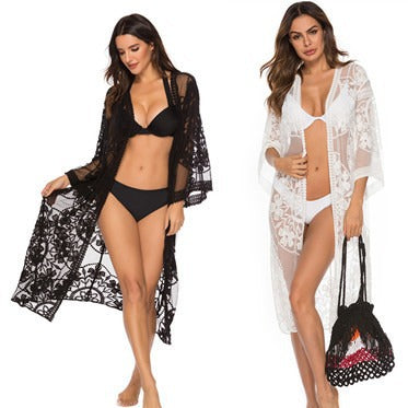 Damen Transparent Crochet Beach Tunic Mirla-Eva Jonsson