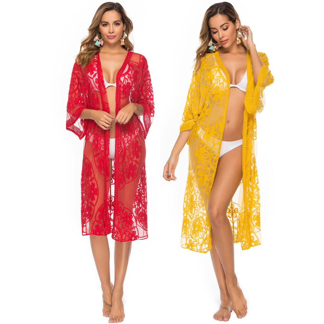 Damen Transparent Crochet Beach Tunic Mirla-Eva Jonsson