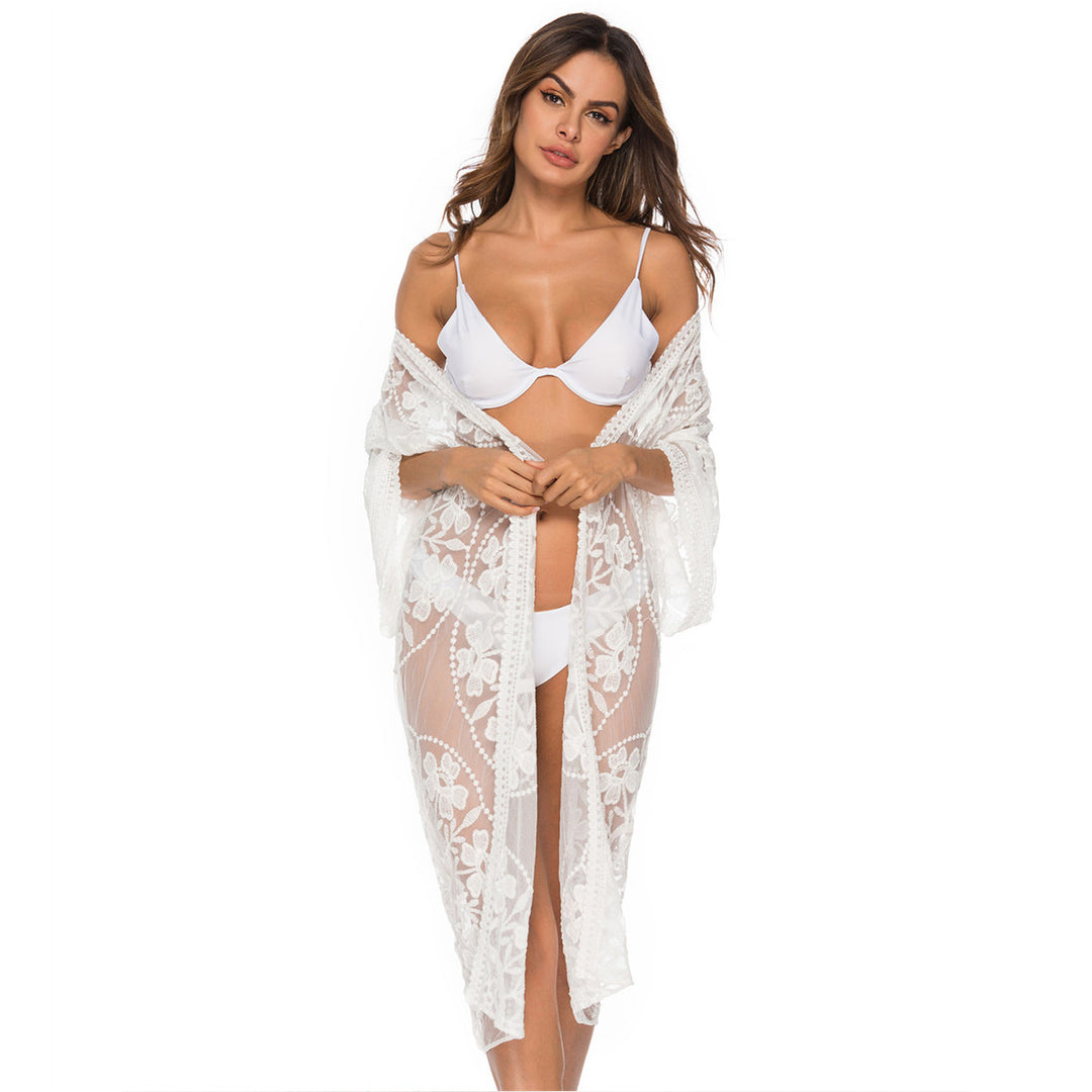 Damen Transparent Crochet Beach Tunic Mirla-Eva Jonsson