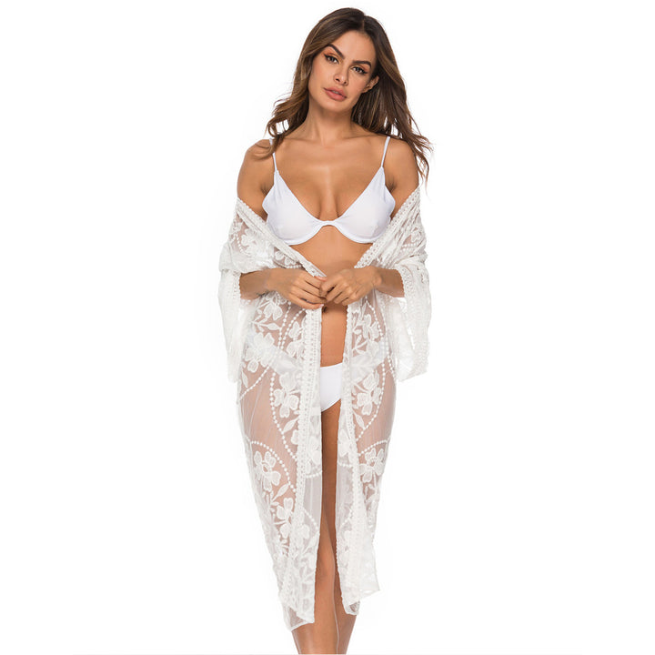 Damen Transparent Crochet Beach Tunic Mirla-Eva Jonsson