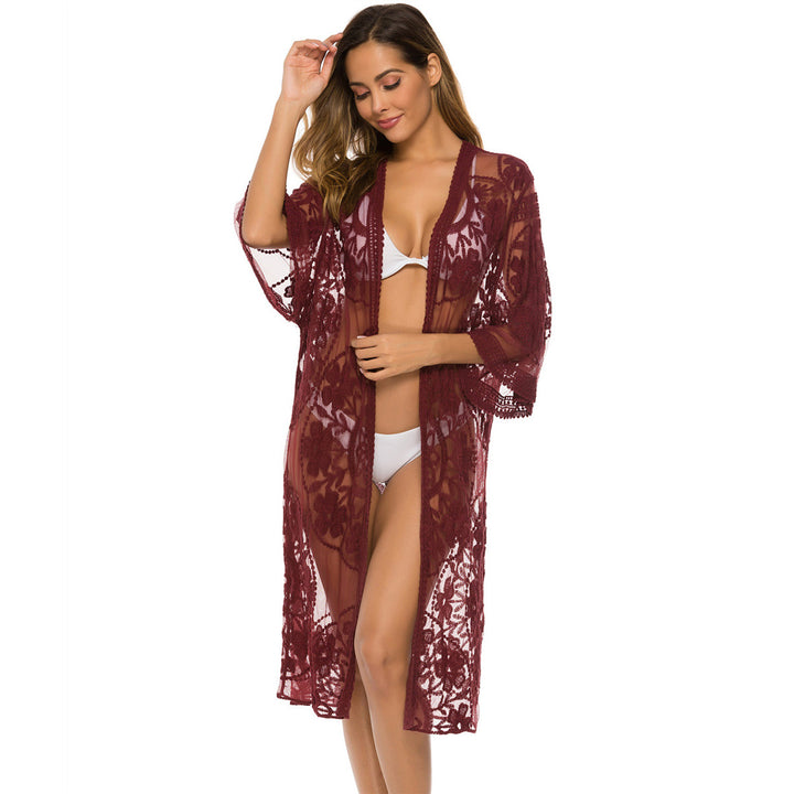 Damen Transparent Crochet Beach Tunic Mirla-Eva Jonsson