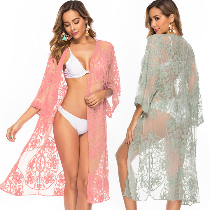 Damen Transparent Crochet Beach Tunic Mirla-Eva Jonsson