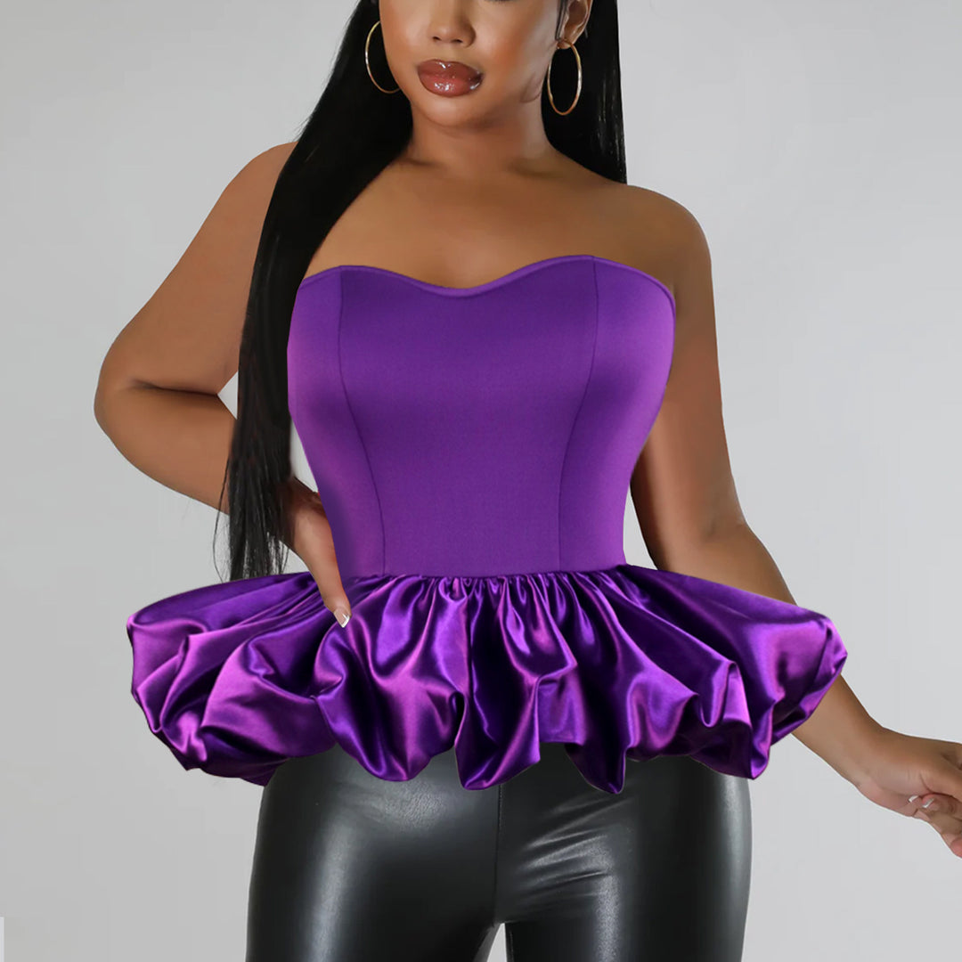 Damen Trendy Bustier med volangavslutning Mirla-Eva Jonsson