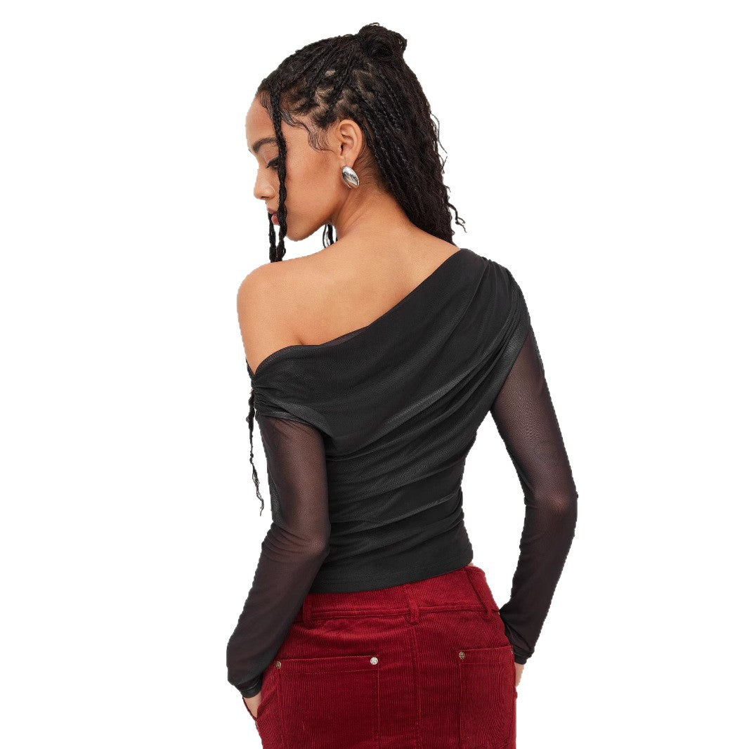 Damen Trendy Shirt med transparenta ärmar Mirla-Eva Jonsson