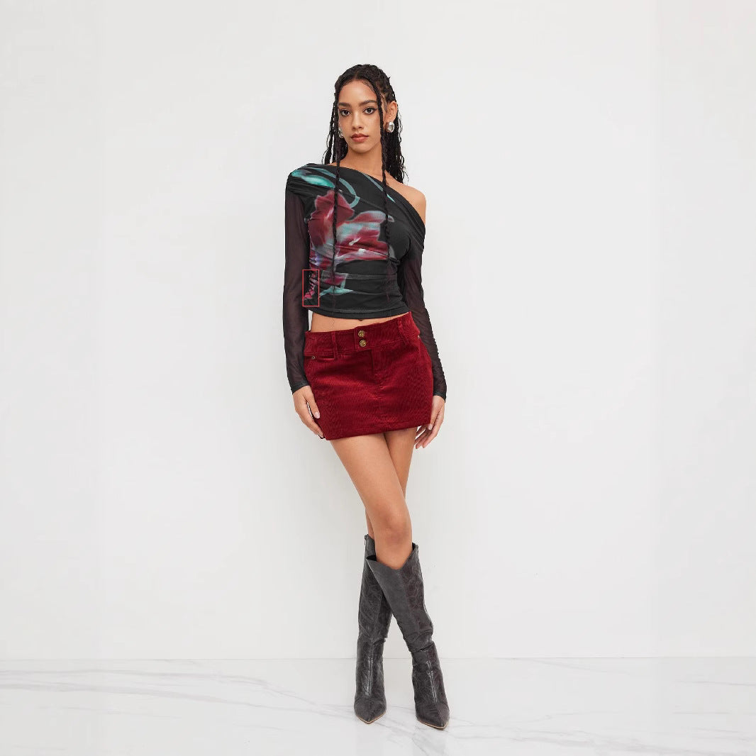 Damen Trendy Shirt med transparenta ärmar Mirla-Eva Jonsson